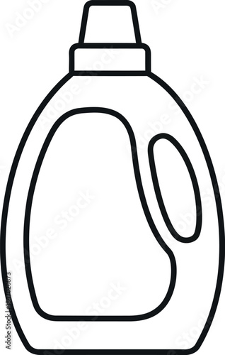 Laundry detergent bottle simple line drawing icon