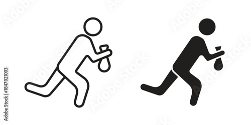 Thief icon element in flat simple style. Thin stroke editable icons