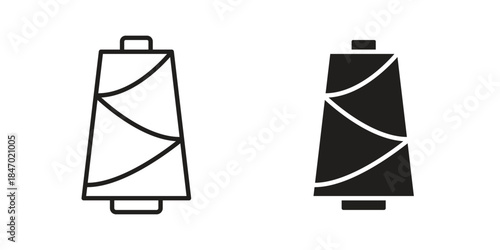 Thread icon element in flat simple style. Thin stroke editable icons