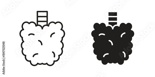 Thyroid gland icon element in flat simple style. Thin stroke editable icons