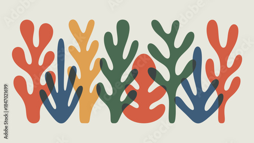 Vibrant coral reef illustration with colorful sea fans