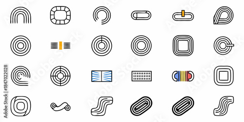 Running Track Icons: Visualize Athletics and Track and Field Elements
