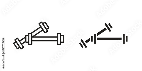 Training icon element in flat simple style. Thin stroke editable icons