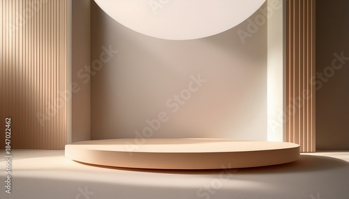 Minimal Product Podium Background with Large Copy Space for Advertising