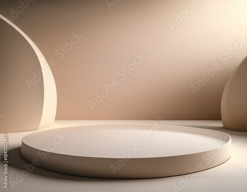 Minimal Product Podium Background with Large Copy Space for Advertising