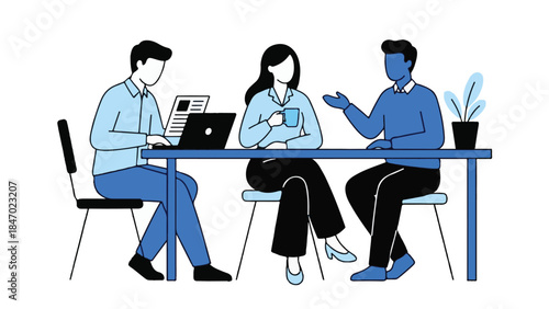 Business colleagues having a conversation in the office