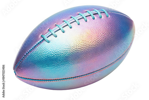 Iridescent american football isolated on transparent background