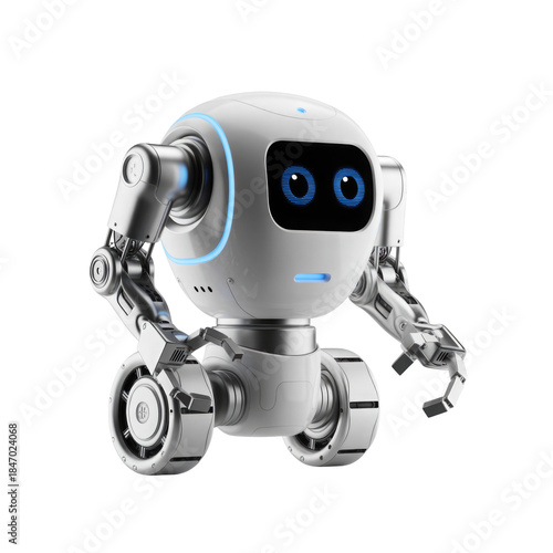 Advanced robot with blue eyes
