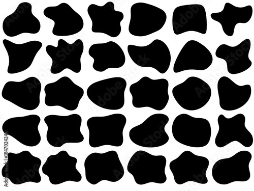 Organic Blob Shape Set. Abstract Fluid Silhouette Pack. Irregular Organic Vector Elements. Abstract organic shapes for minimal layouts, modern graphics, decorative compositions and design elements