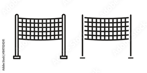 Volleyball net icon element in flat simple style. Thin stroke editable icons