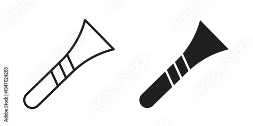 Vuvuzela icon element in flat simple style. Thin stroke editable icons