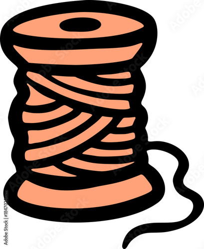 Thread Spool Hand Drawn