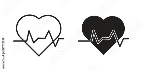 Wellbeing icon element in flat simple style. Thin stroke editable icons