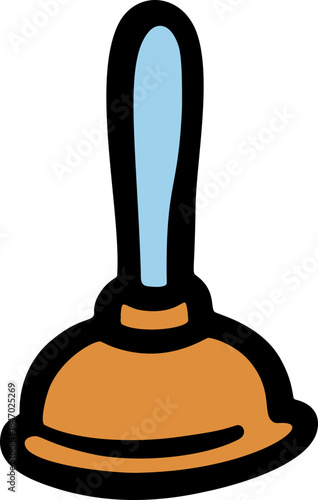 Plunger Doodle Hand Drawn