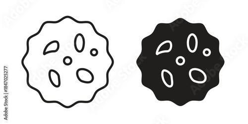 White blood cell icon element in flat simple style. Thin stroke editable icons