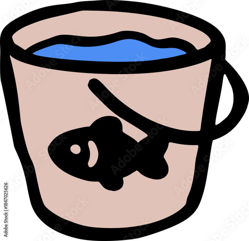 Hand Drawn Fish Bucket