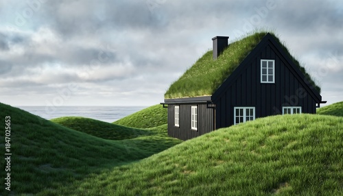 Icelandic Turf Roof House: Green Roof Dwelling Amidst Rolling Hills & Ocean Views - Traditional Nordic Sustainable Architecture