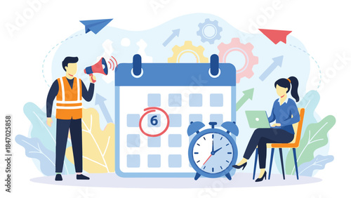 Efficient business operations, project planning, and communication concept