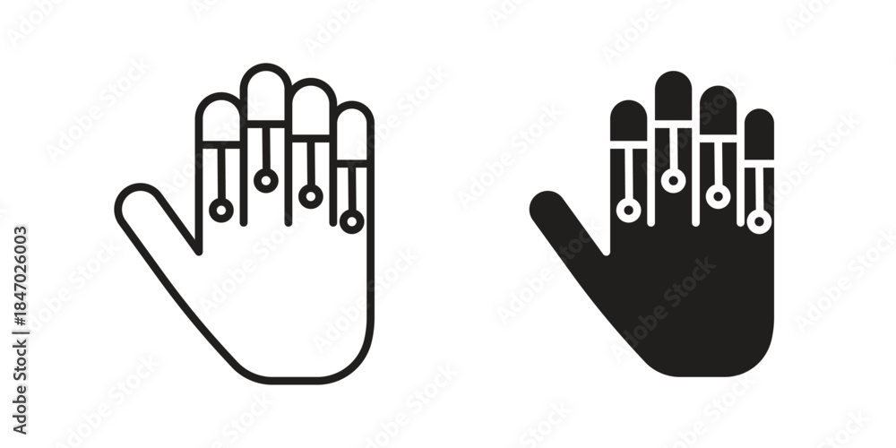 Obraz premium Wired gloves icon element in flat simple style. Thin stroke editable icons