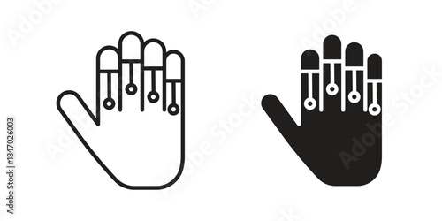 Wired gloves icon element in flat simple style. Thin stroke editable icons