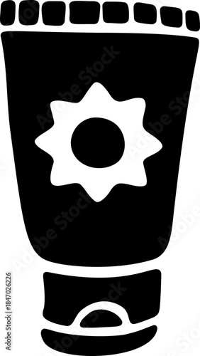 Sunscreen Tube Doodle Icon