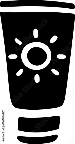 Sunscreen Tube Doodle Icon