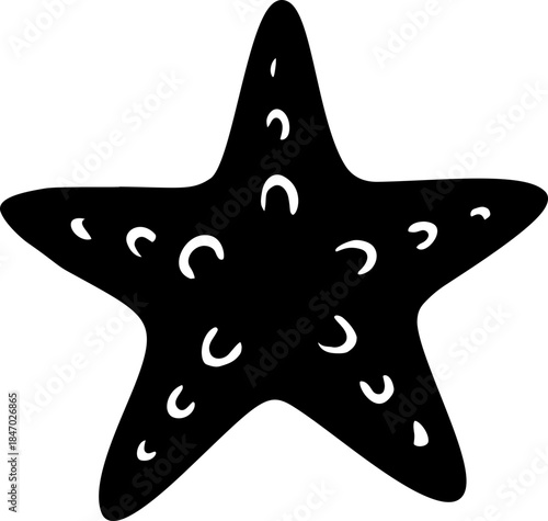 Doodle Starfish Hand Drawn