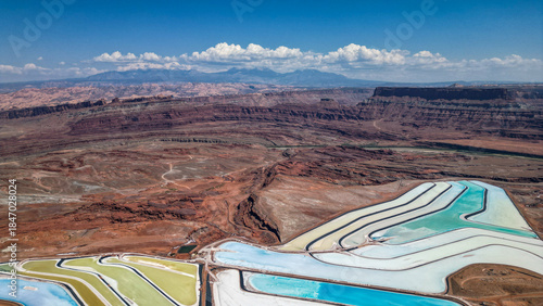 A large body of water with a blue section in the middle