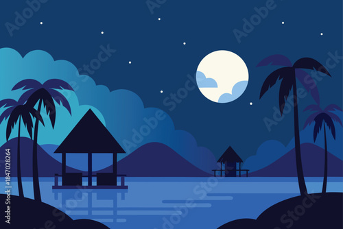 tropical-night-scene-moonlit-water-bamboo