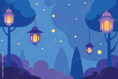 vector-enchanted-forest-floating-lanterns