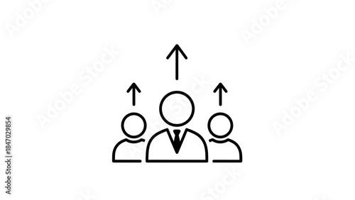 Rising Together: A symbolic illustration depicts the concept of teamwork and growth, with three figures ascending, their upward arrows signifying collective progress.