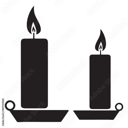 vector illustration of candle with candle plate