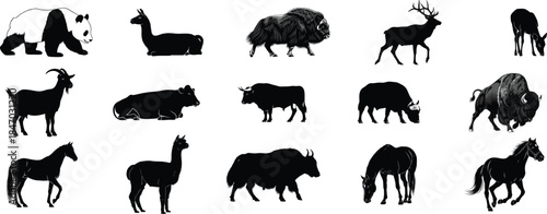 Collection of various animal silhouettes