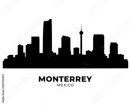 Monterrey City Skyline Silhouette.