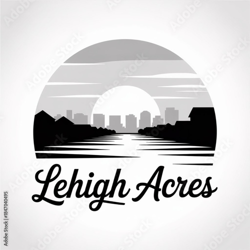 Lehigh Acres Skyline Silhouette — A Growing Residential Community of Southwest Florida Vector Illustration