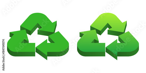 Recycle isometric icon. Vector 3d icon isolated on white background.