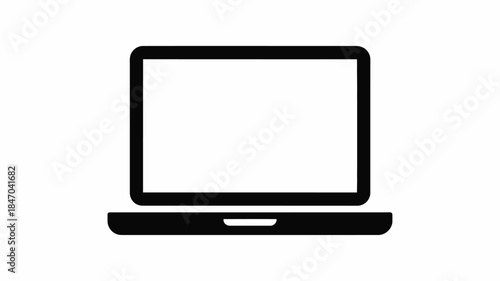 Modern laptop computer with blank screen for work or entertainment