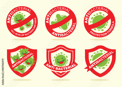 Antibacterial protection formula set with sign
