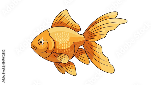Colorful goldfish illustration with detailed scales on white background