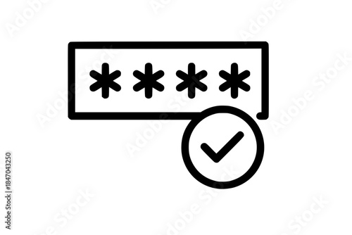 Password entry field with checkmark icon for successful verification
