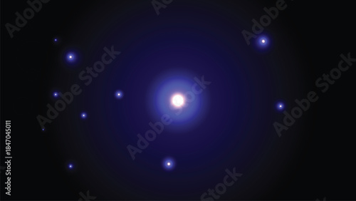 Glowing Orbs And Stars In Dark Space galaxy nebula
