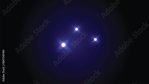 Three Bright Starbursts In Dark Space stars light