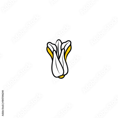 Charming doodle art icon of a fresh bok choy vegetable perfect for healthy eating and culinary themes