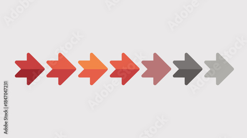 Gradient arrows pointing right in row