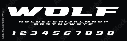 Wolf Racing Speed Alphabet Font Vector Bold Sport Typography Letters Download it in high resolution format and print in any size	
