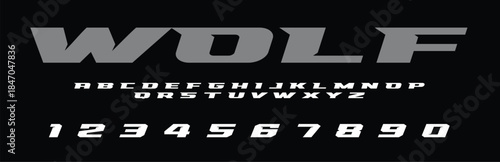 Wolf Racing Speed Alphabet Font Vector Bold Sport Typography Letters Download it in high resolution format and print in any size	

