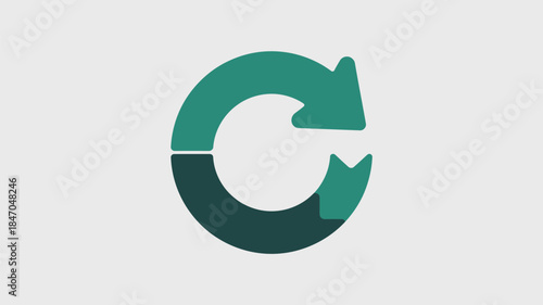 Green arrows forming a circular motion symbolizing growth and renewal