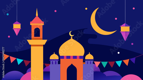 Ramadan Kareem Background Islamic lanterns glowing
moon and star crescent
Write to Tsp Rana
