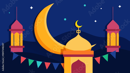 Ramadan Kareem Background Islamic lanterns glowing
moon and star crescent
Write to Tsp Rana

