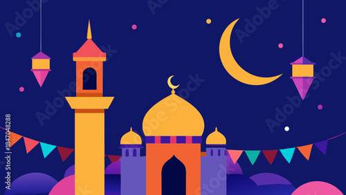 Ramadan Kareem Background Islamic lanterns glowing
moon and star crescent
Write to Tsp Rana
